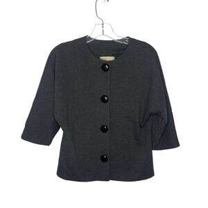 Michael Michael Kors Womens Jacket Size S Gray 3/4 Sleeve Button Front